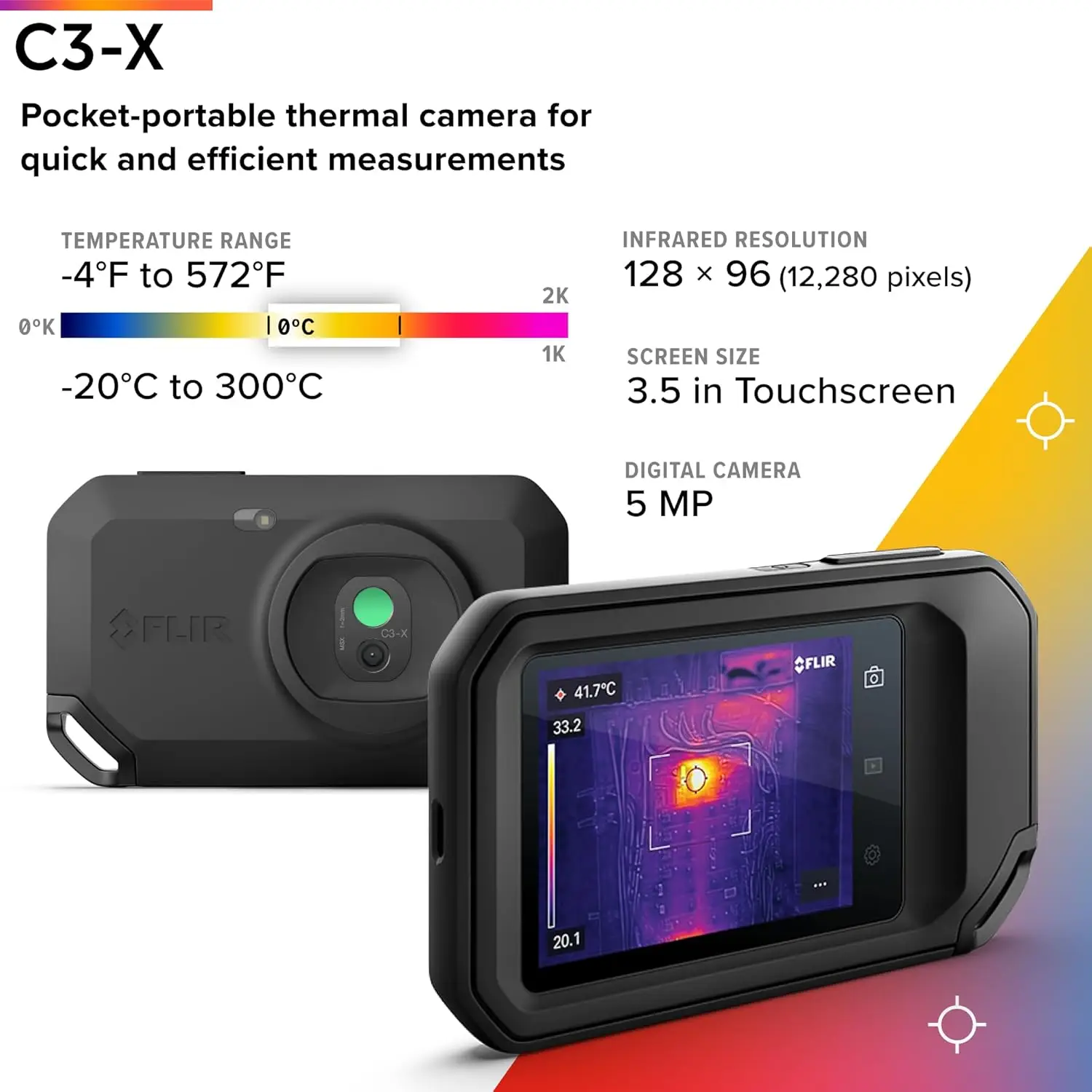 Compact Thermal Imaging Camera with Wifi High Resolution Infrared Imager for Inspection Electrical/Mechanical Building