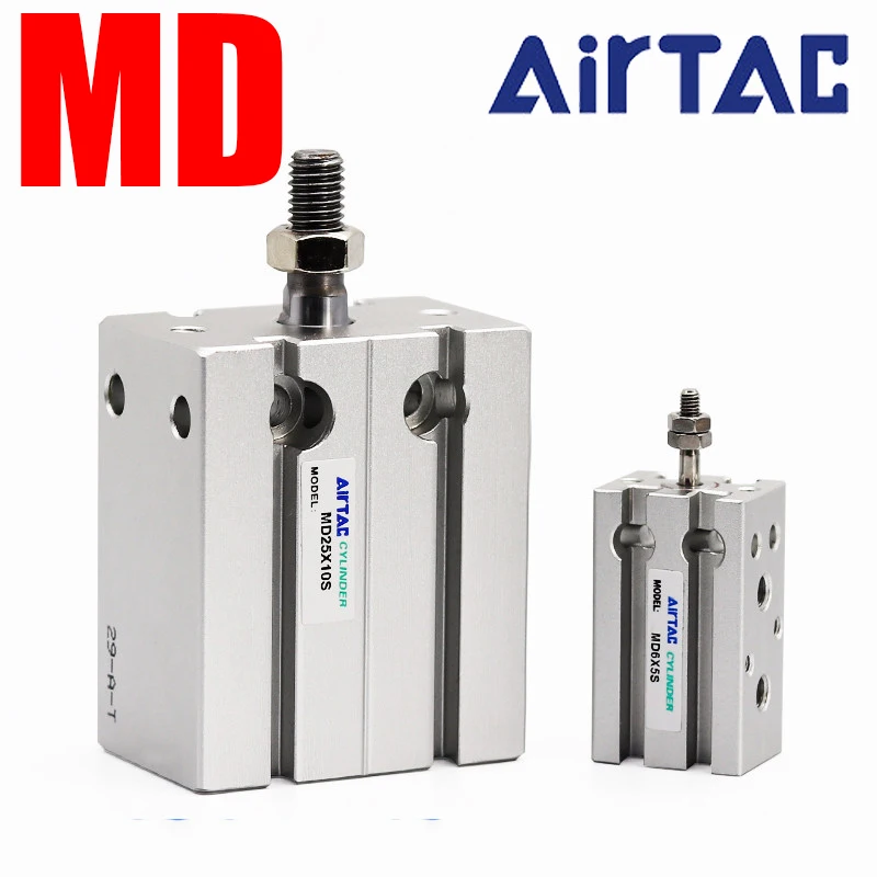 AirTAC  Multi Mount Pneumatic Cylinder MD6 10 16 20 25 32  Compact Air Cylinder Double Acting Single Rod With Magnet