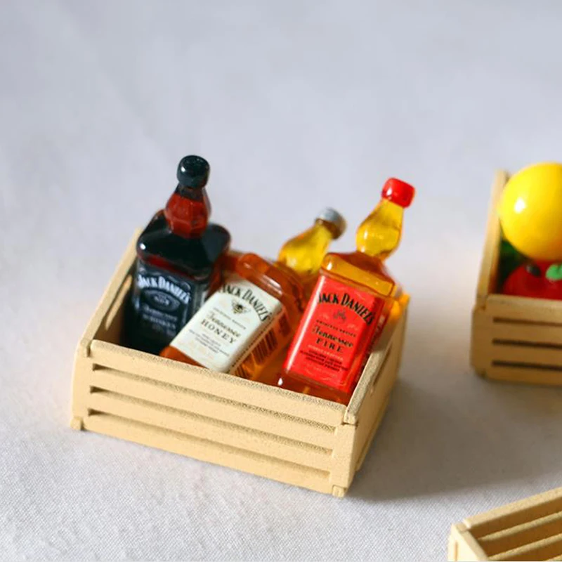 Cadre en bois Miniature pour maison de poupée, 1 pièce, Mini Simulation de rangement, décor, modèle d'ornement, jouets, accessoires pour maison de poupée, 1/12