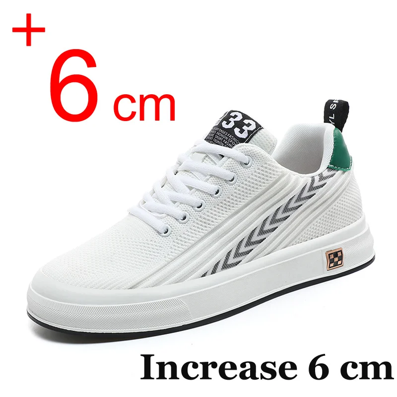 New Men Sneakers Elevator Shoes Mesh Breathable 6CM Heightening Shoes For Man Hidden Heels Size 45 46 Casual Sports Height Shoes