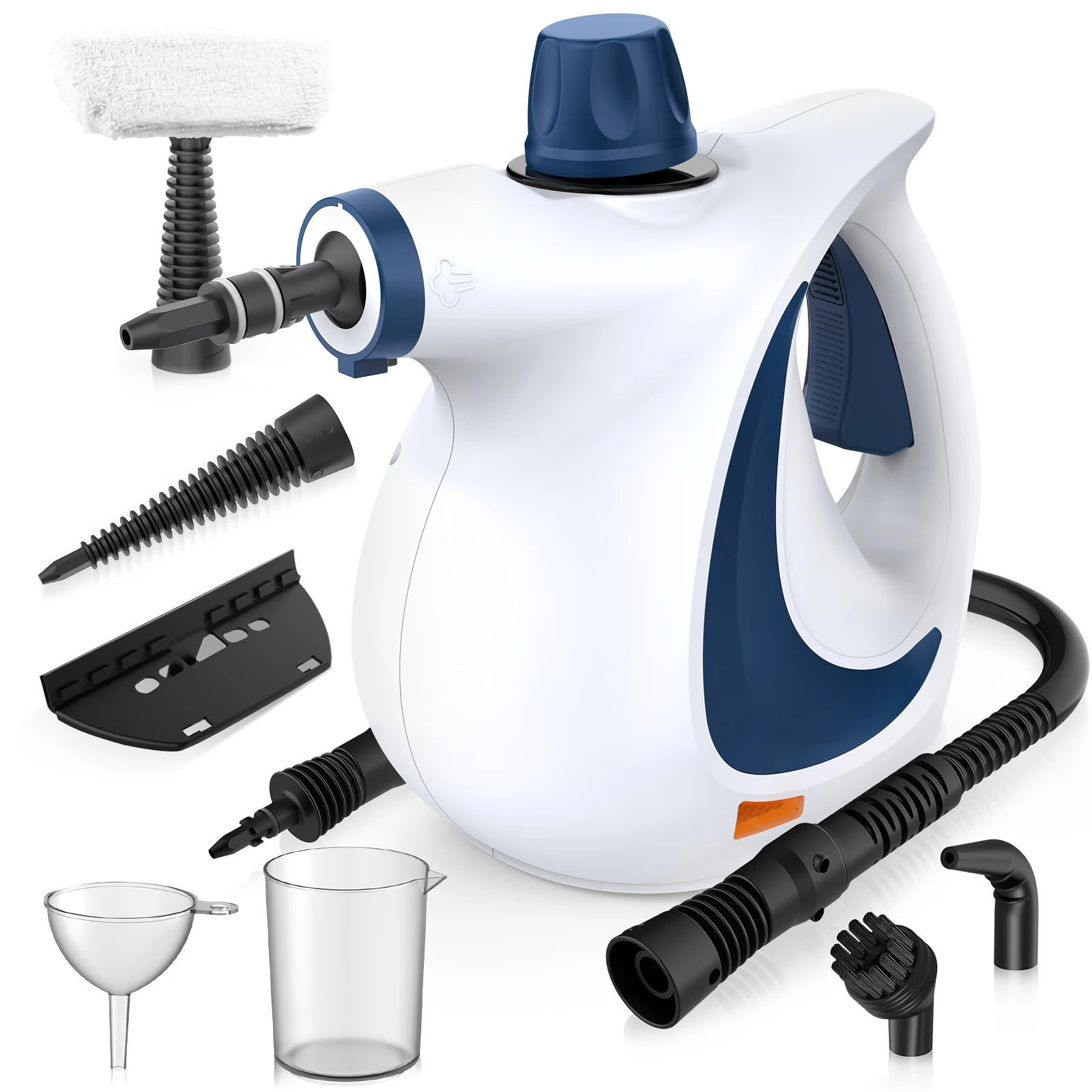 

Pressurized Handheld Steam Cleaner - 300kPa High Pressure, 15s Fast Heat, Large 11.83oz Tank for Deep Clean Floors, Upholstery, Car Seats, Grout, Kitchen & Bathroom, 9 Attachments Multi-Surface Kit, Continuous Steam & Effortless Operation