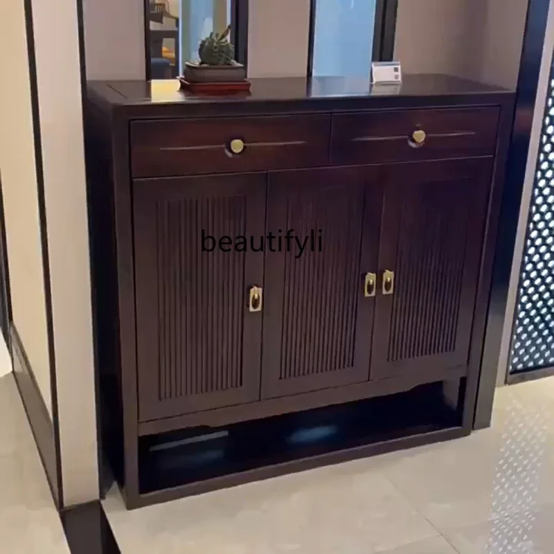 

New Chinese Style Solid Wood Shoe Cabinet Household Household Simple Storage Storage Entrance Cabinet Ugyen Wood