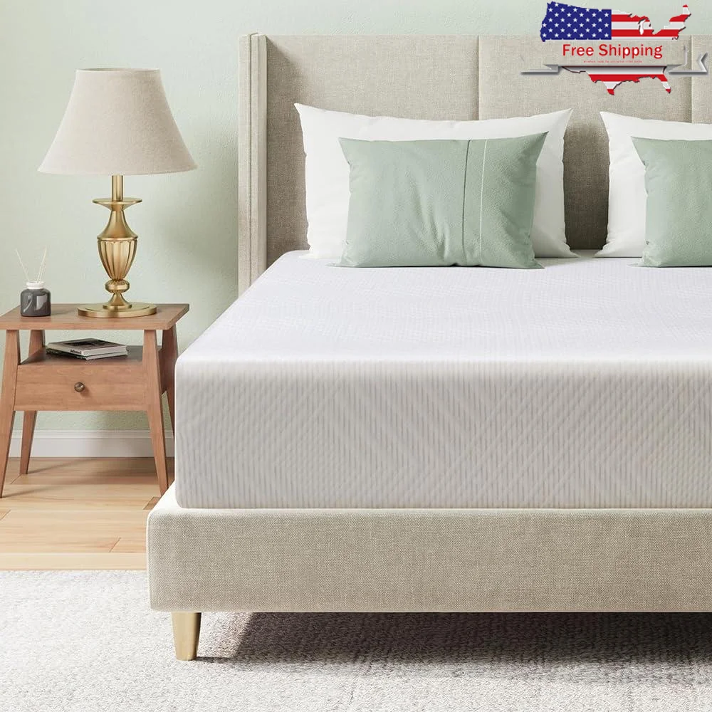 Queen Mattress Gel Infused Memory Foam Medium Firm Double Size Flame Retardant Fiberglass Free Pressure Relief Comfortable Sleep