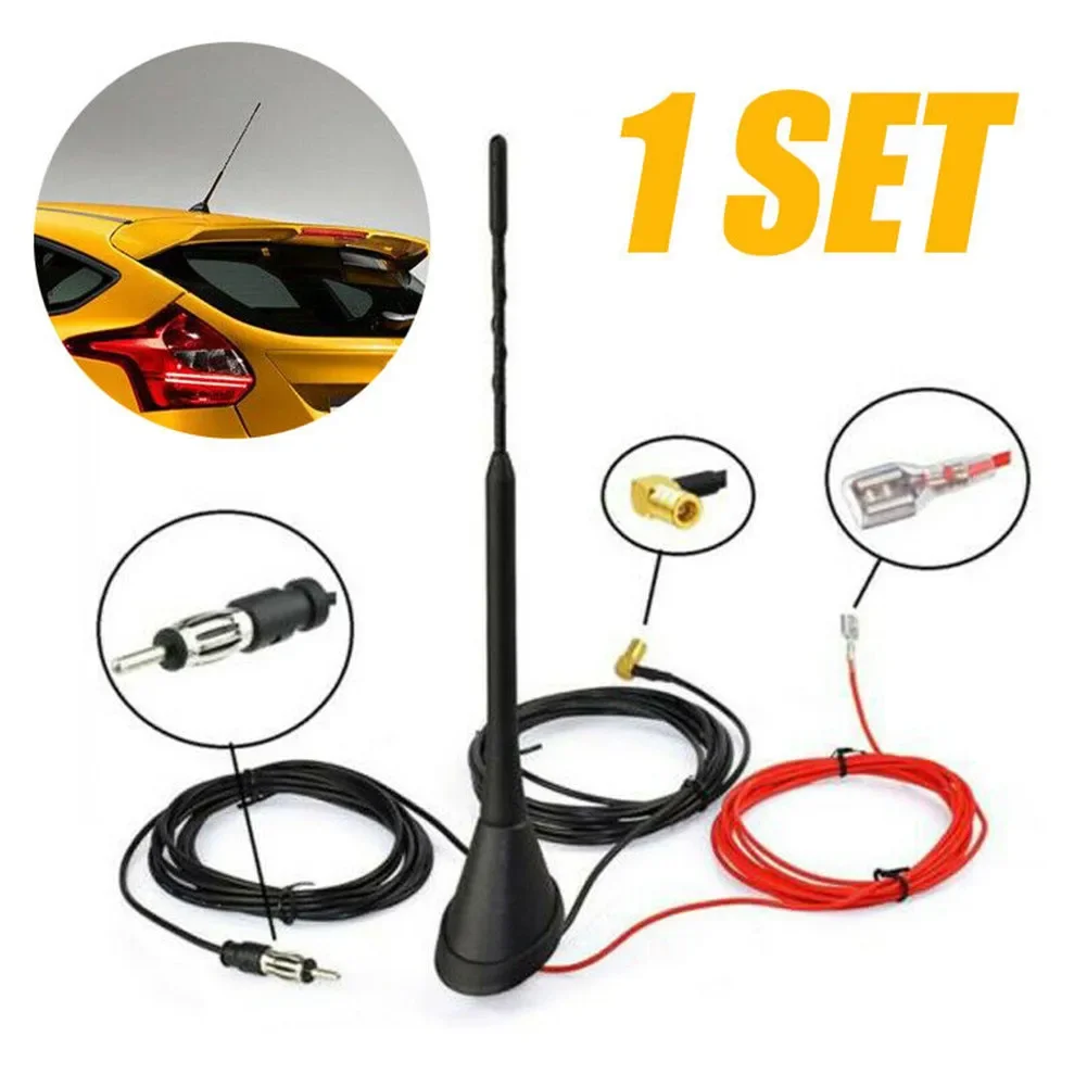 12V Car Radio DAB & AM/FM Antennas Aerial Roof Mount Antenna Signal Amplifier SMB Vehicle Exterior Electronics Accessories