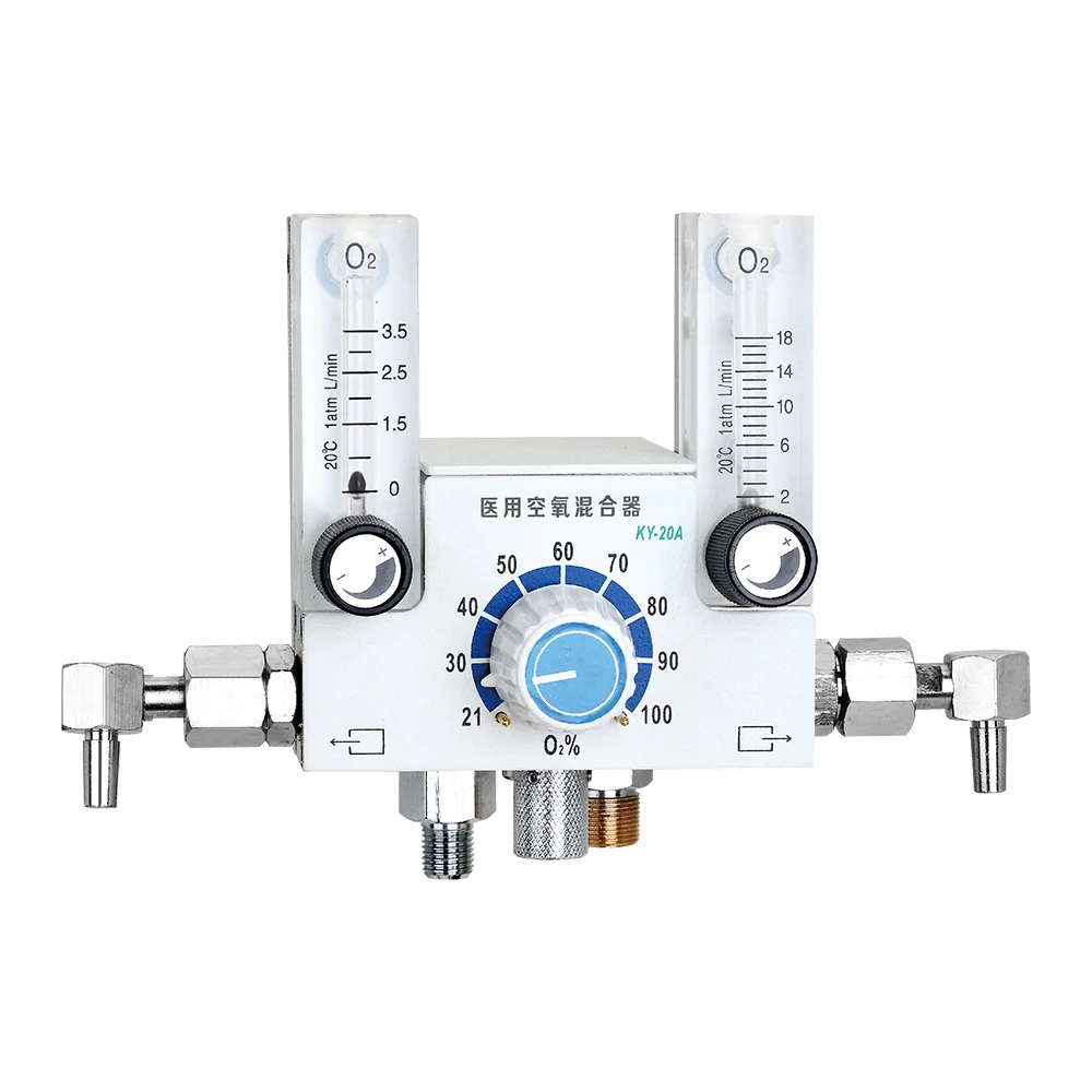 

Медицинский двойной расходомер, двойной выход, кислородный блендер