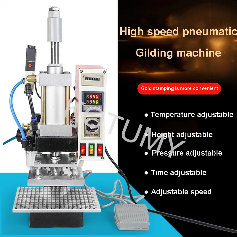 Small Pneumatic Hot Stamping Machine Leather Printer Embossing Machine for Leather Embossing  LOGO Indentation Stamping Tool