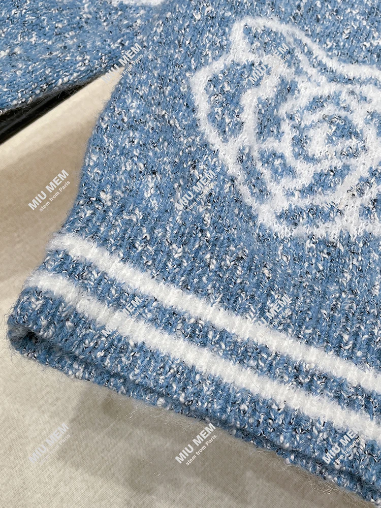 Miumem ハイエンド秋冬レディースニットセーターソフトスタイル Tka 刺繍トップ通勤スタイルレギュラーフィット長袖