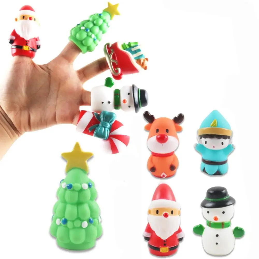 Rubber Doll Hand Finger Puppets Parenting Educational Toy Animal Hand Puppet Mini Cartoon Theater Toys Children Christmas Gift