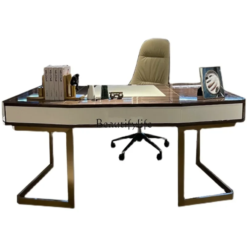 FG10Italian light luxury desk Modern home writing desk Boss computer desk