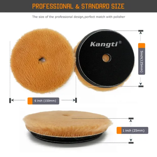 Imagen 2 del producto Almohadilla de pulido de lana, almohadilla de pulido de lana para coche, disco de pulido de 3/5/6 pulgadas, almohadillas de pulido para coche, herramientas de pulido y encerado