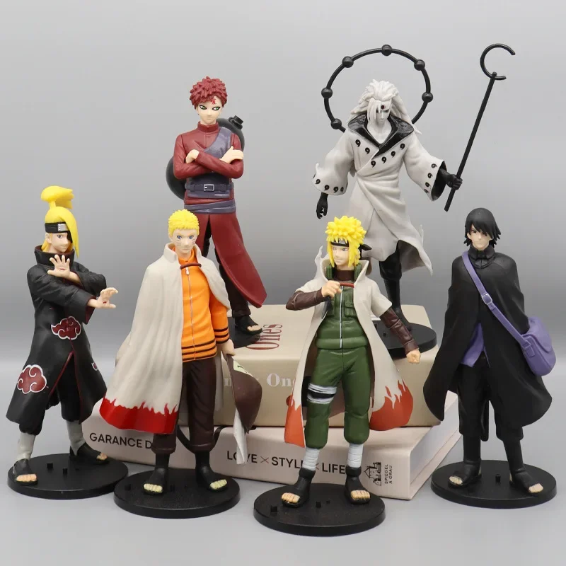 20CM 6pcs/set classic Anime NARUTO Deidara Gaara Namikaze Minato Action PVC Figure Model toys Collect ornaments fans gifts