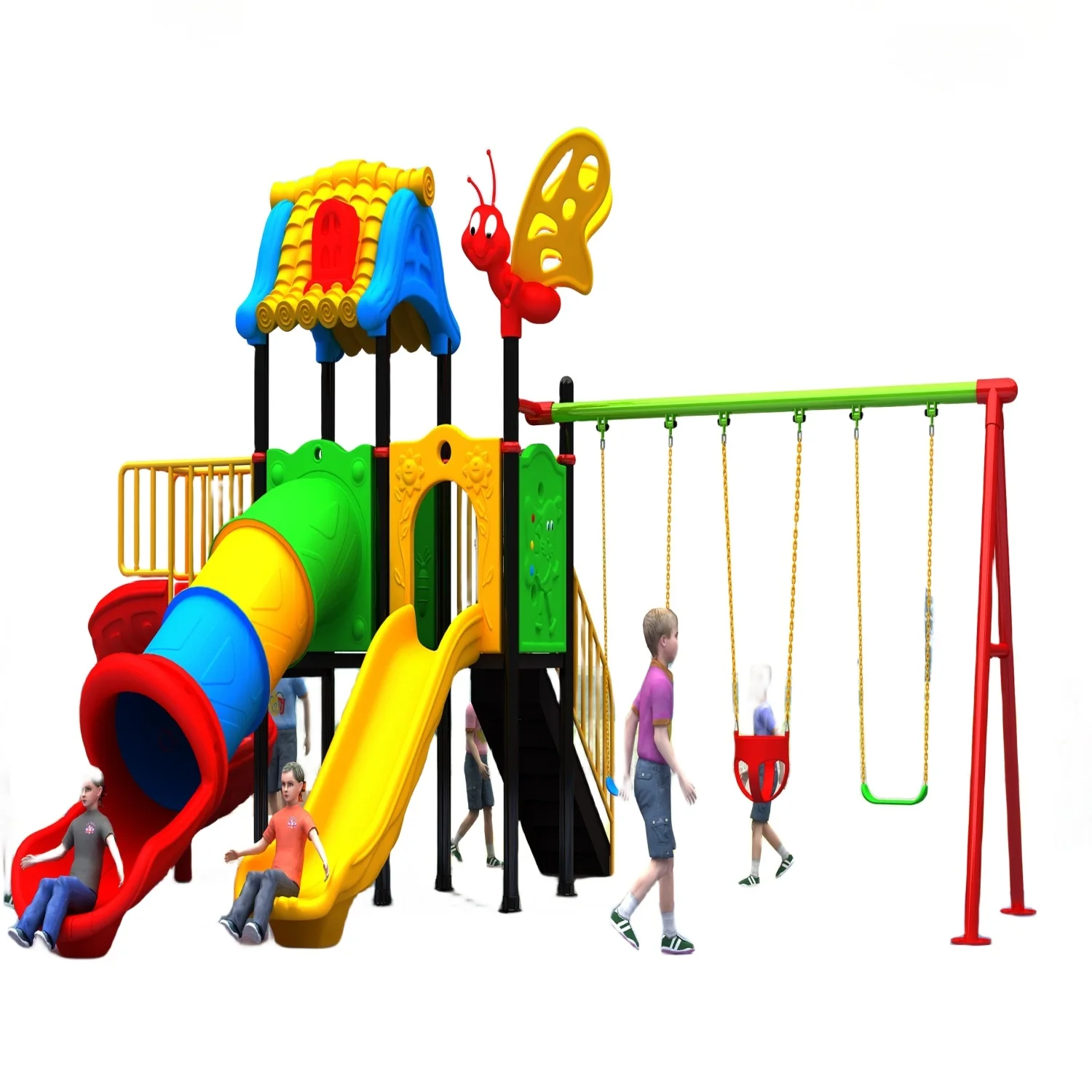 Factory supply slide climbing for children outdoor games slide and swing  sports complex Various sizes and styles