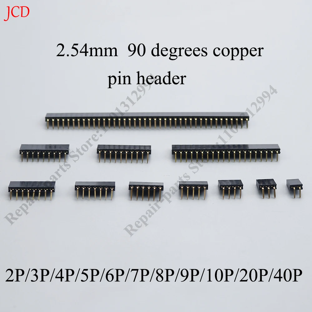 10PCS 1X/2/3/4/5/6/8/10/40 PIN Single Row Right Angle FEMALE PIN HEADER 2.54MM PITCH Strip Connector Socket 3p/4p/6p/8p/20p/40p