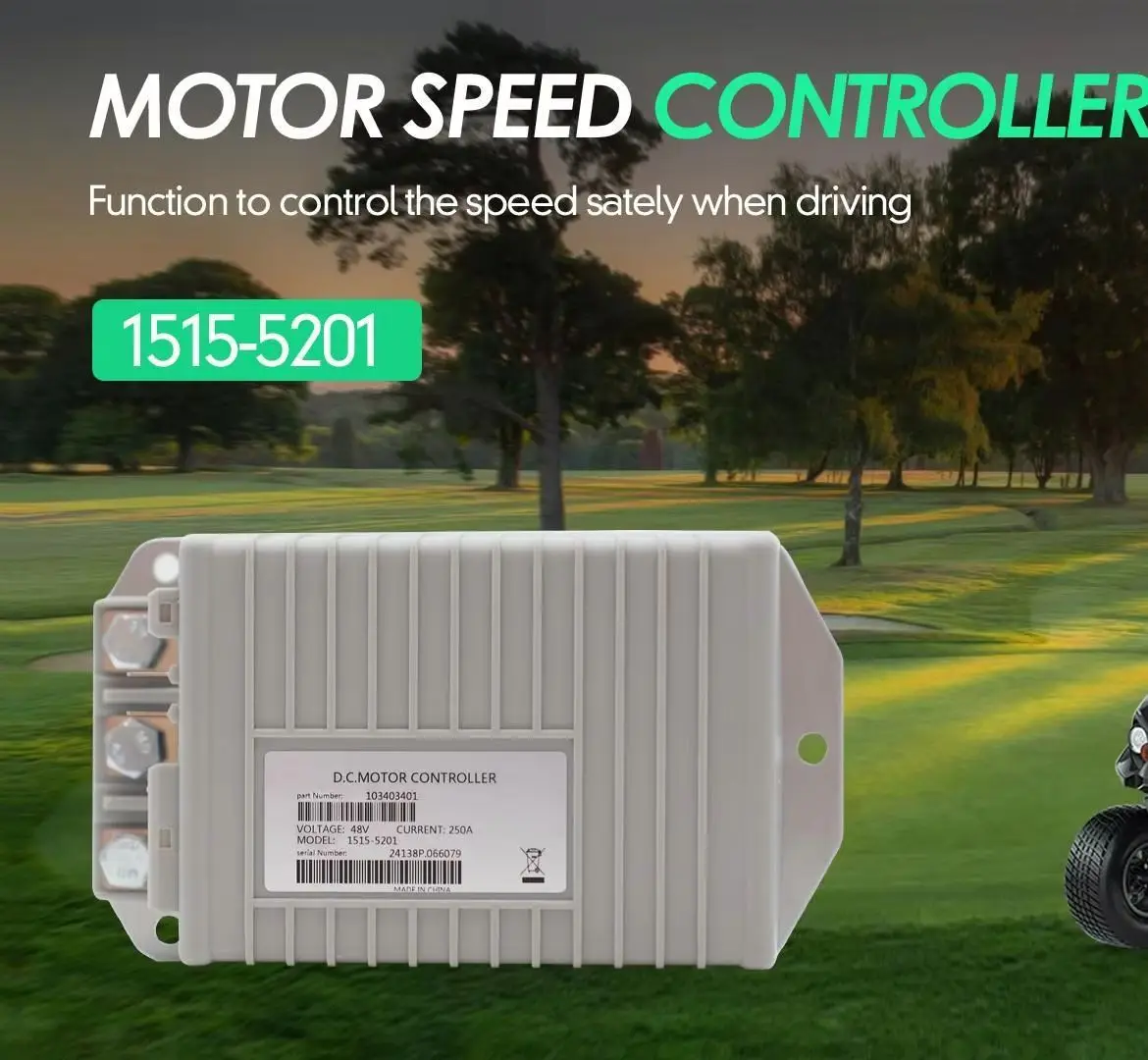1515-5201 DC Motor Speed Controller, 48V 250A Club Car DC Motor Controller Fits Fits 2009-2014 Club Car Precedent Electric Golf