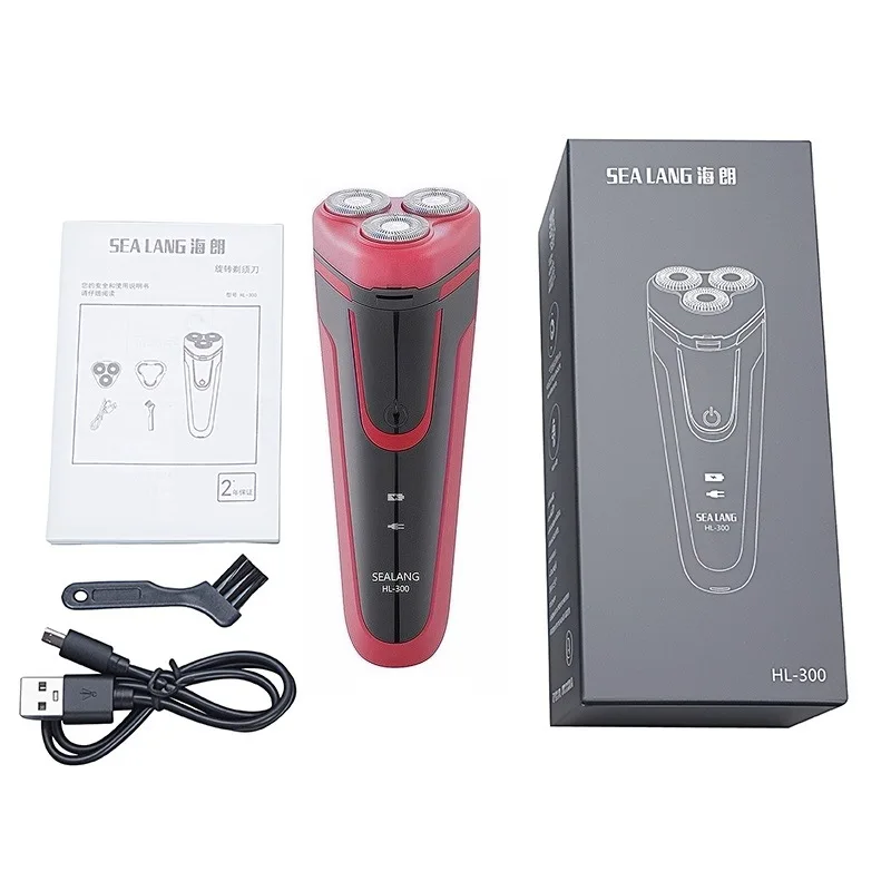 Rechargeable Trimmer Portable Electric Shaver for Facial Grooming Travel Removable and Washable Shaving Head with Pop-up Trimmer
