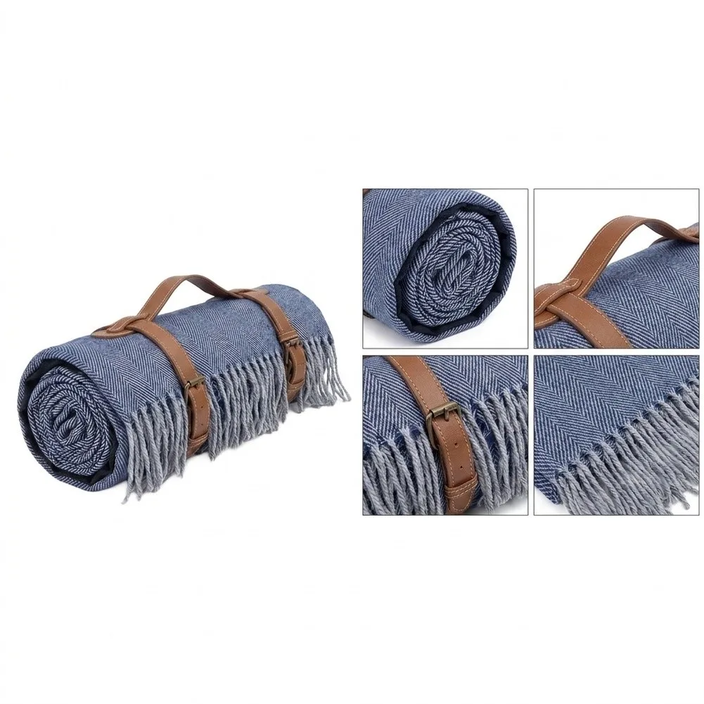 Outdoor Picnic Mat Waterproof with Tassel Accents for Camping Beach 1.5m x 2m Nylon Oxford PVC Thickened Build