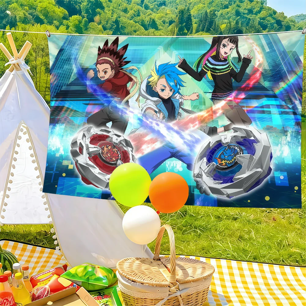Anime B-beyblade X Flag Suitable For Birthday Parties Living Room Bedroom And Outdoor Camping Decorations