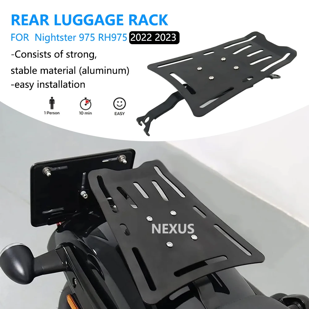 

NEW Motorcycle Accessories Black Rear Fender Luggage Rack Support Shelf Solo Seat For Harley Nightster 975 RH975 2022 2023 2024