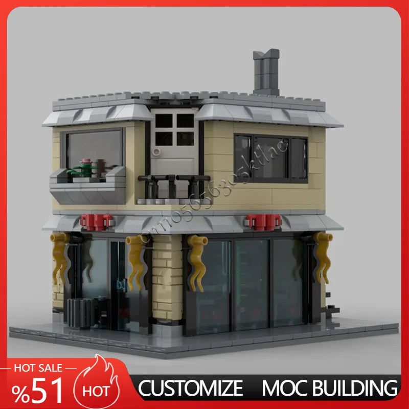 

654PCS MOC City Coffee Shop Corner Building Modular DIY Creative street view Model Custom Puzzle Architecture Model Toys Gifts