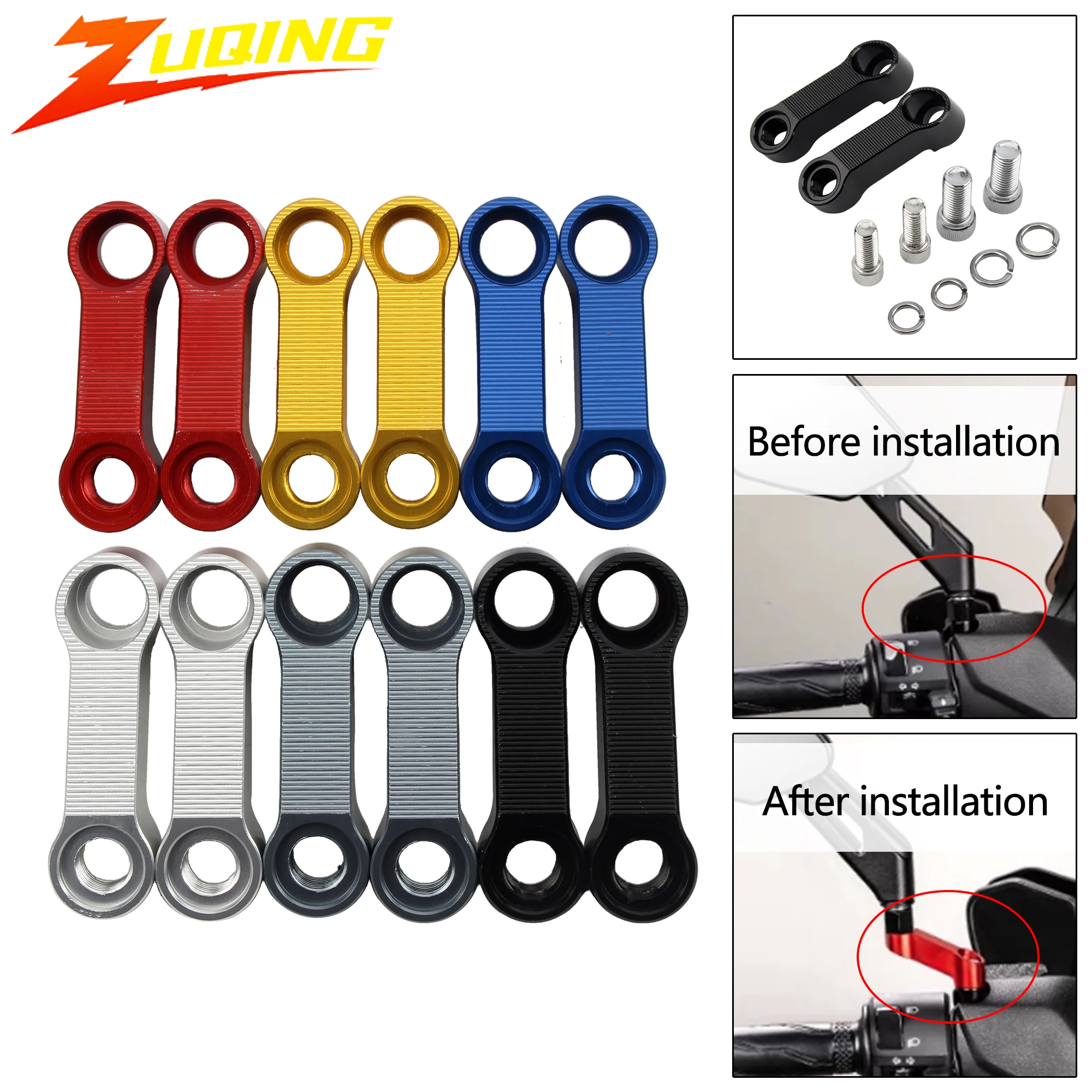 

2 шт., удлинители зеркал заднего вида для мотоциклов, адаптеры для подъема, базовые зеркала заднего вида, универсальные аксессуары для мотокросса