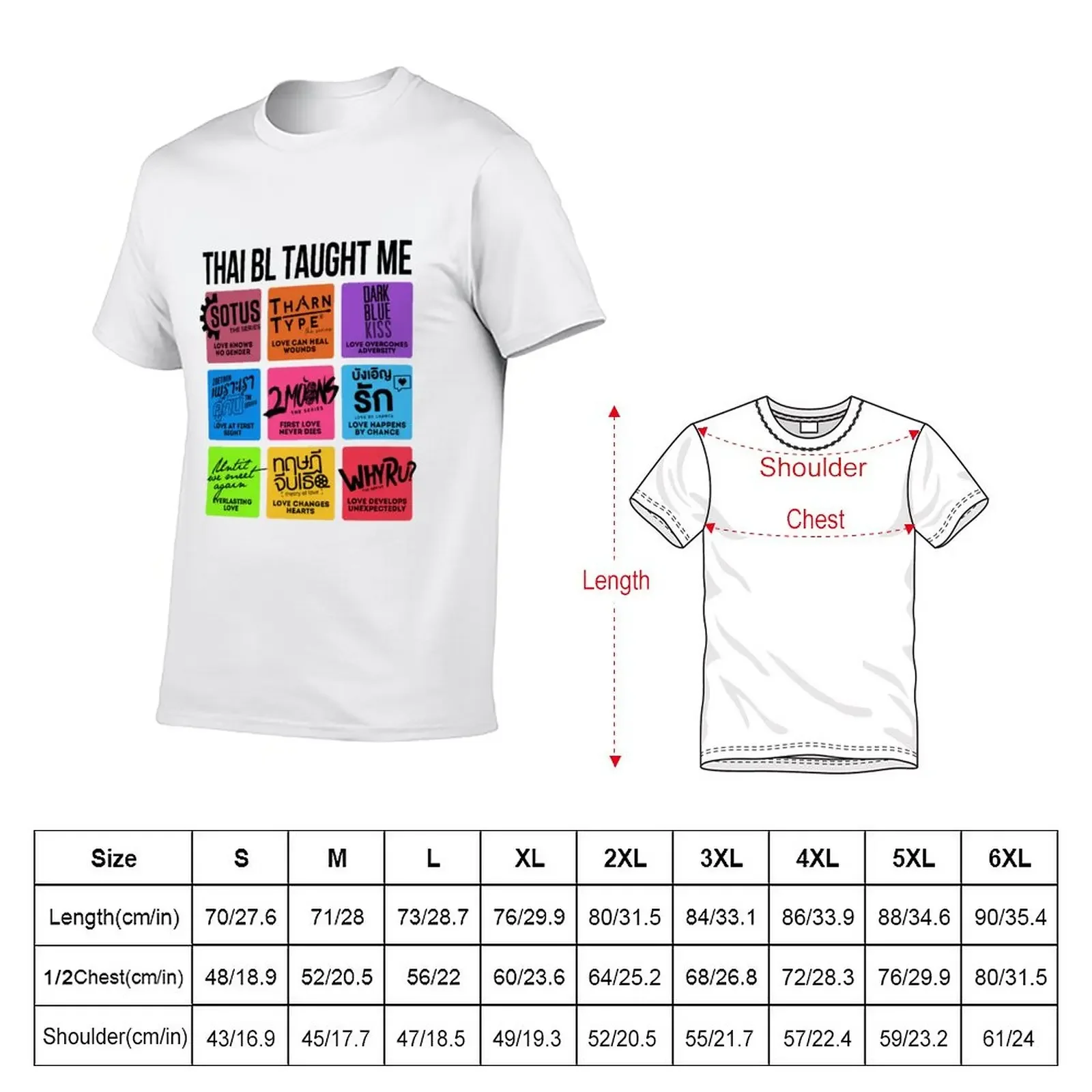 THAI BL TAUGHT ME T-Shirt graphics korean fashion vintage oversized clothes for men