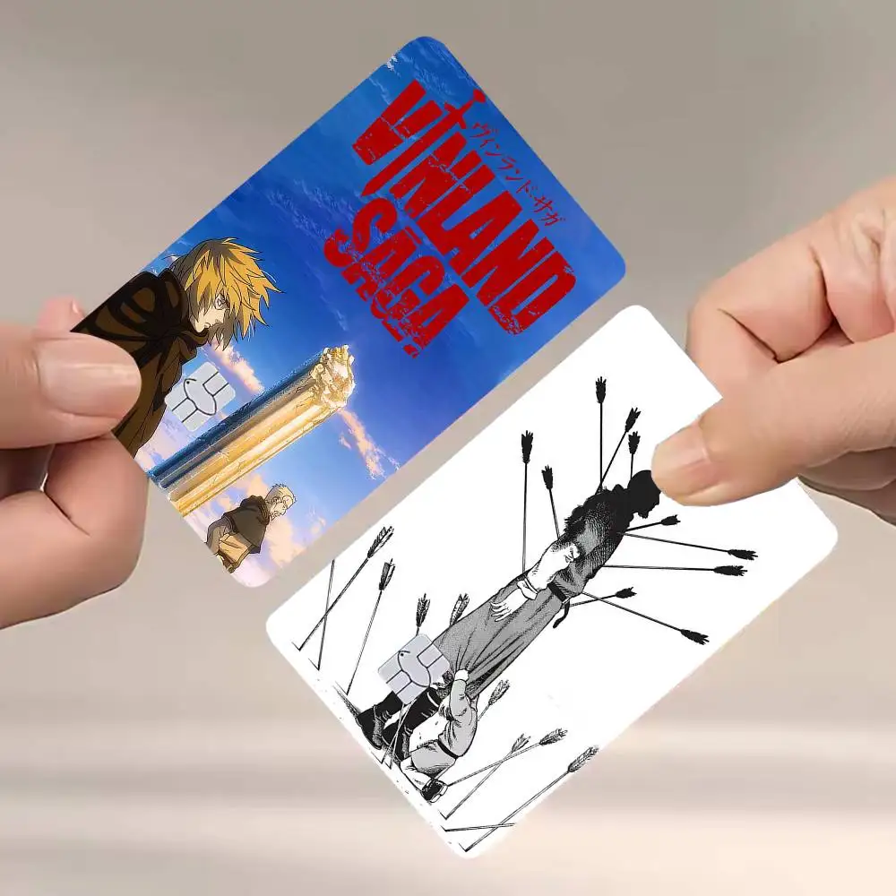 Anime Vinland Saga 4pcs 1Set Laser Holographic Sticker Skin Cover for Credit Bank Debit Card