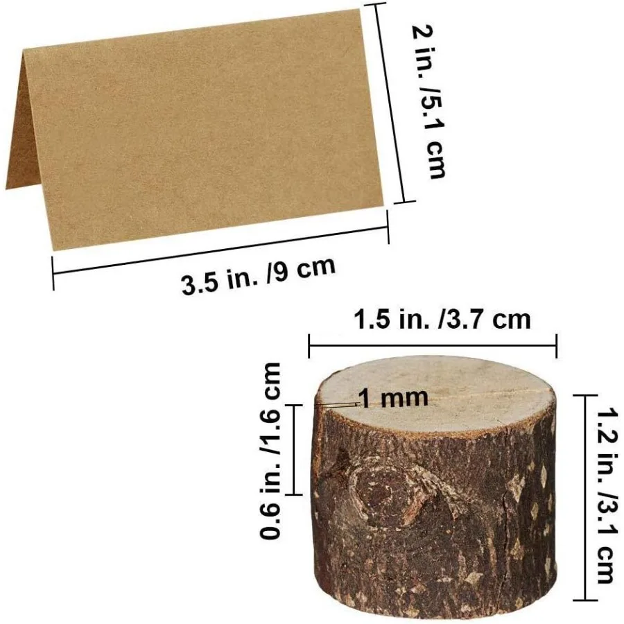 20 حزمة حاملي بطاقات مكان ريفي الخشب الحقيقي مع خشبية النباح الجدول حامل بطاقة رقم حامل الصورة مكان لي حامل بطاقة مذكرة fo #2