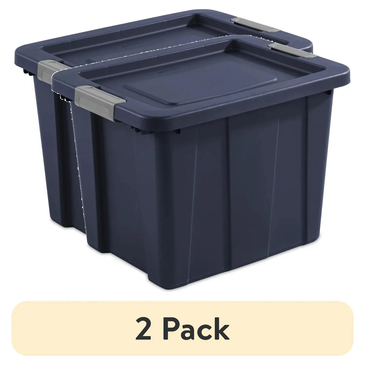 (2 pack) 18 Gallon Latching Tuff1 Tote Plastic, Dark Indigo