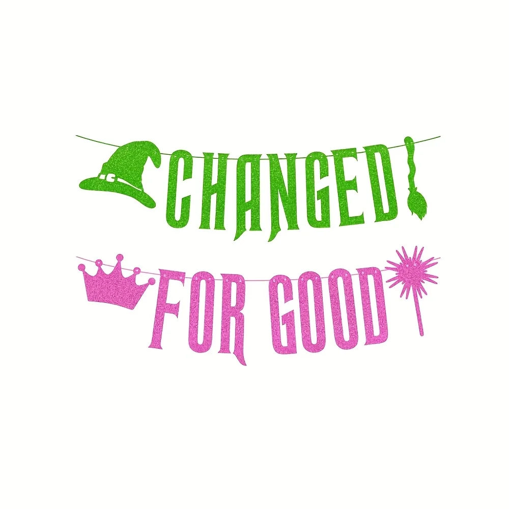 Banner-Dekorationen zum Thema „Wicked“, glitzerndes rosa-grünes Geburtstagsparty-Zubehör, Happy Galentine's Day Night Ladies Valentines