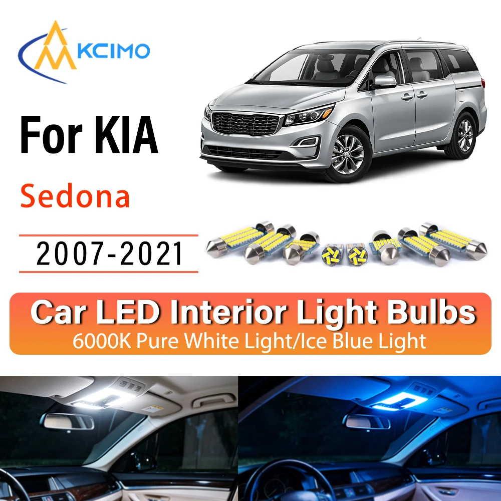 Premium Cozy LED Interior Lights For KIA Sedona 2007-2021 Super Bright, Quick Setup Blue Light, White Light Kit Sturdy