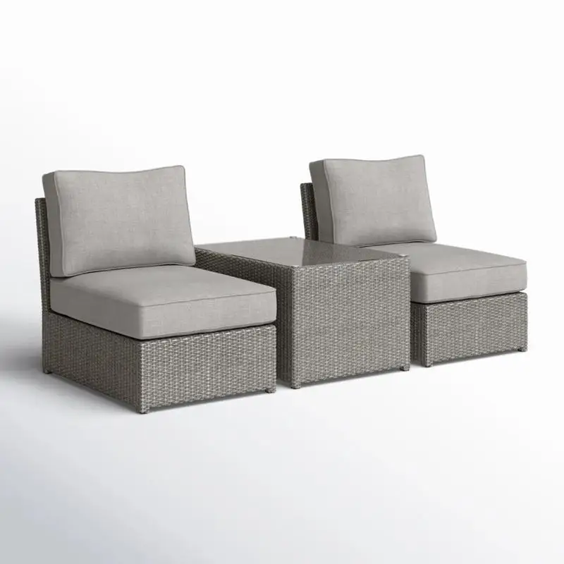 2-Pc Wicker Outdoor Seating Set w/ Cushions - Fully Assembled Patio Furniture for Comfort & Style