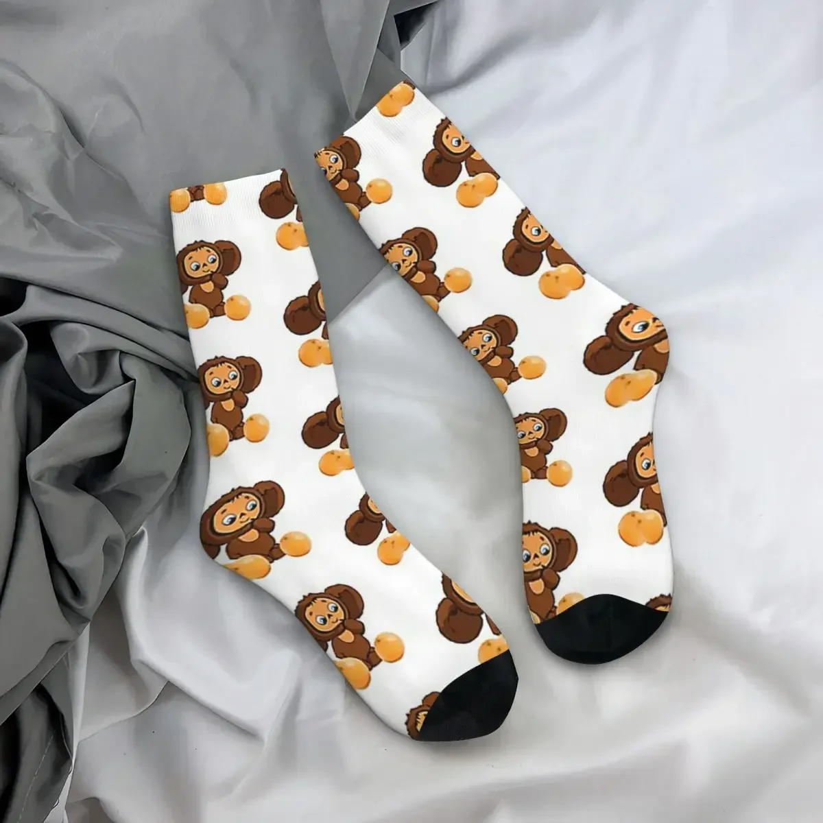 Cheburashka Socks Harajuku Sweat Absorbing Stockings All Season Long Socks Accessories for Unisex Gifts