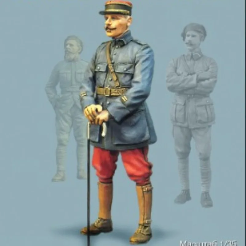 1/35 Scale Resin Soldier Figure Model Kit Historical Military French Officer Micro Shrink Statue Unassembled and Unpainted 522x