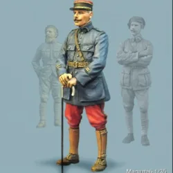 1/35 Scale Resin Soldier Figure Model Kit Historical Military French Officer Micro Shrink Statue Unassembled and Unpainted 522x