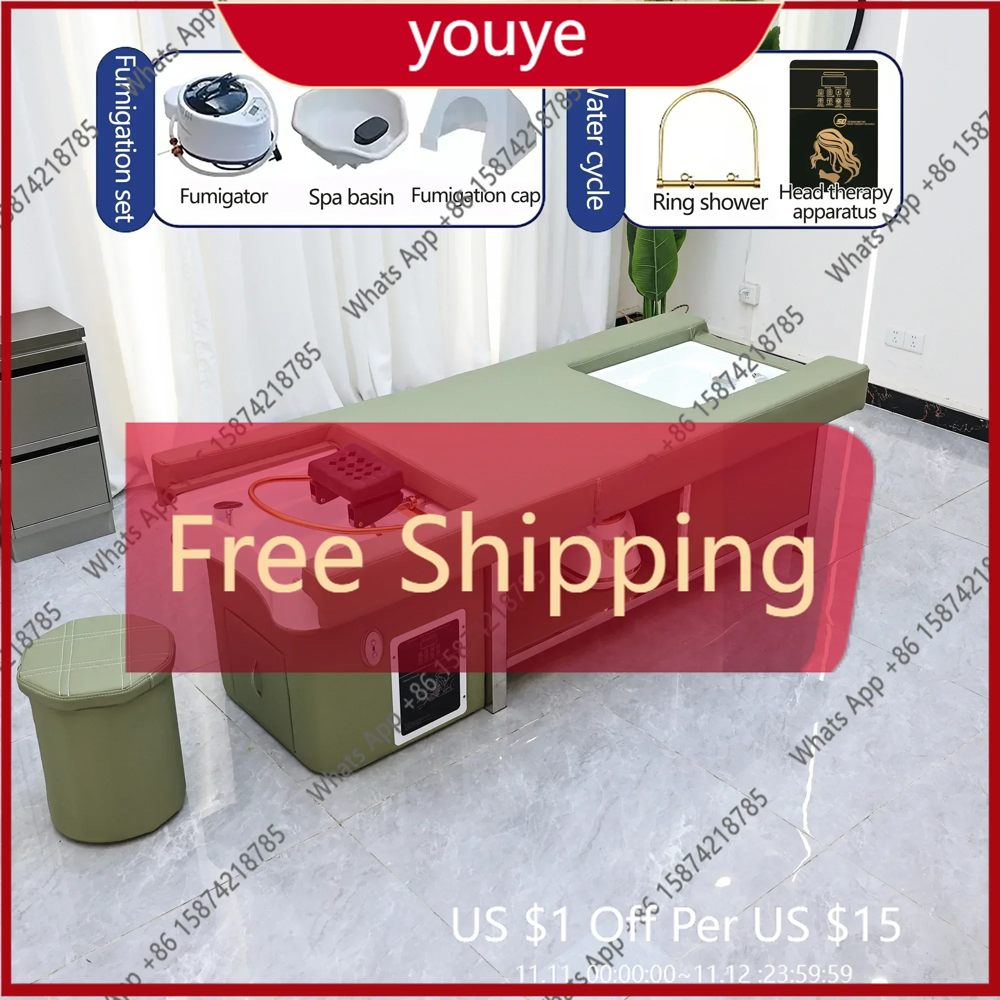 

H Sm XinSheng Hair Wash & Head SPA Fumigation Shampoo Bed Beauty Salon Massage Table Massage Beds Barber Shop Commercial Furnitu