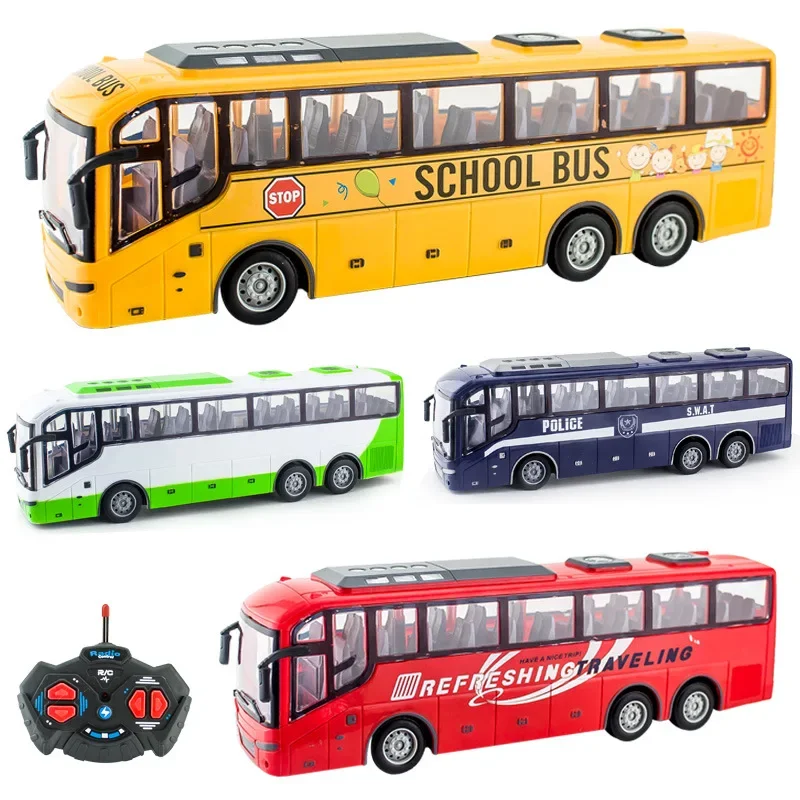 1:30 Remote Control Bus Electric Wireless Lighting Simulation Remote Control Car Model School Travel Bus boys Toy Birthday Gifts