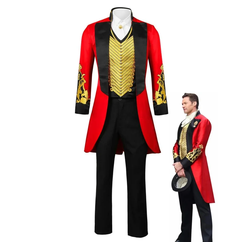 

2025 ♥ New The Greatest Showman P.T.Barnum Cosplay Costume Hugh Jackman Men Vest Uniform Suit Coat Shirt Pants Halloween Carn ☆★