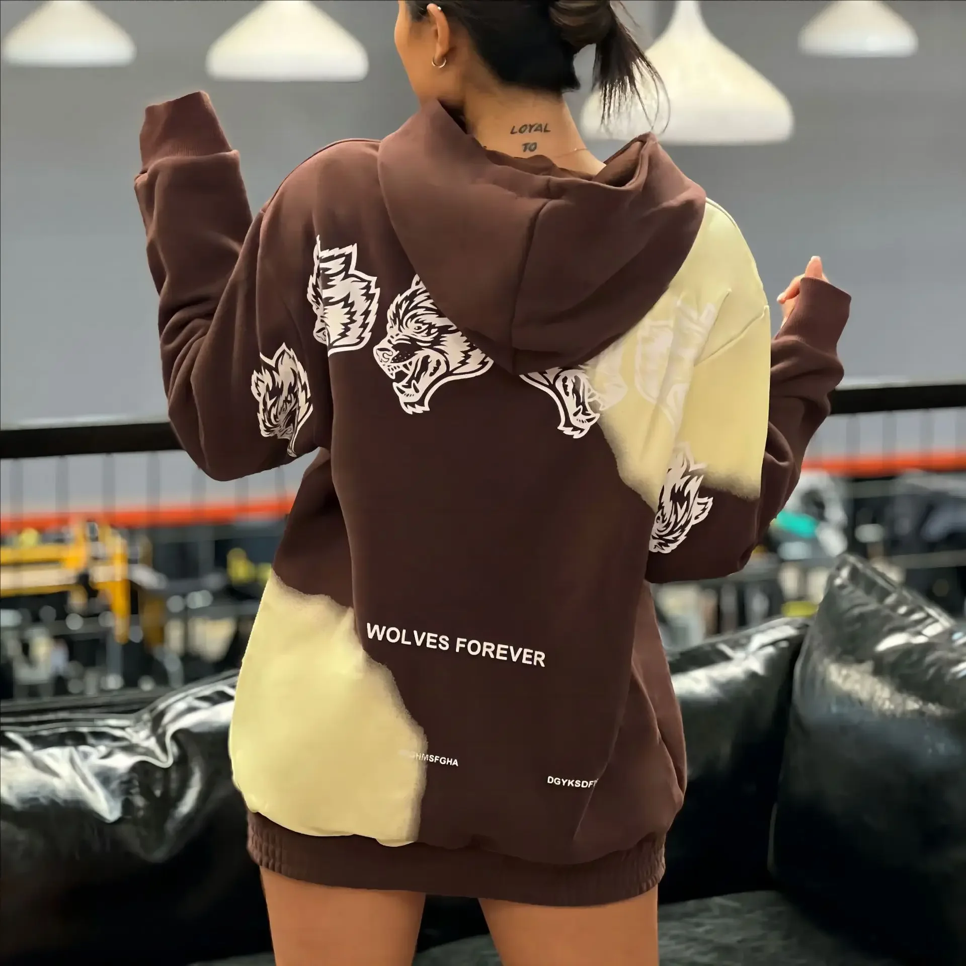 

Мужской и женский флисовый утолщенный свитер с головой волка, осенне-зимний пуловер с капюшоном, спортивная куртка для фитнеса Ca فا