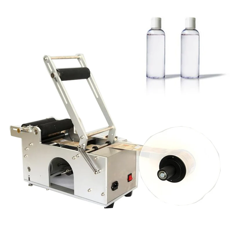 Semi Automatic Round Bottle Labeling Machine Beer Cans Wine Adhesive Sticker Labeler Dispenser Machine Packing Machine