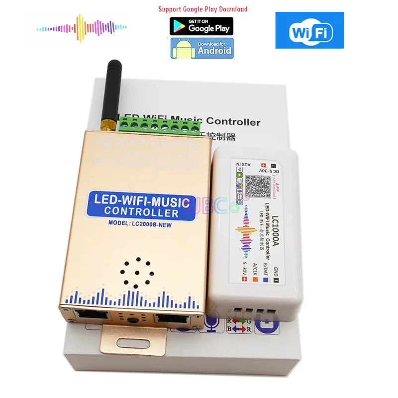 

Wifi SPI Music Spectrum Controller for LED Digital Pixel Strip 1024-2048 Pixels Matrix Panel Screen Dimmer with Built 5V 12V 24V