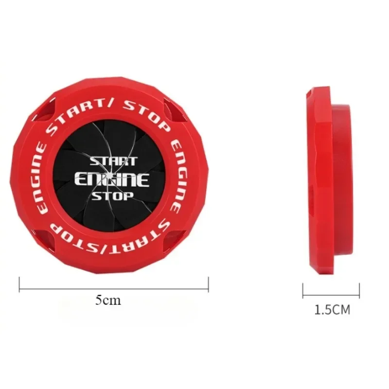 غطاء بدء زر السيارة العالمي، حلقة مفتاح الإشعال المزخرفة، غطاء حماية دوار مضاد للخدش، زر تشغيل السيارة #6