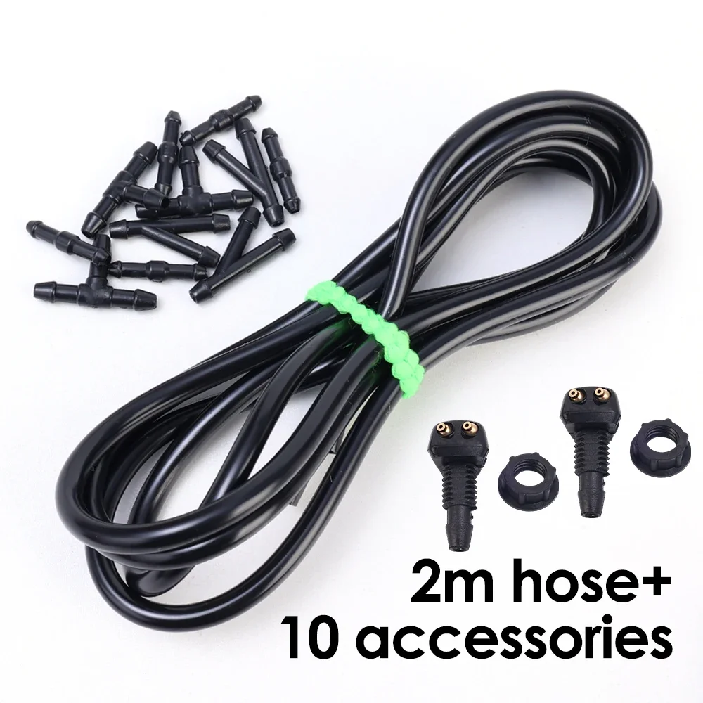 DIY All in One Car Wiper Washer Hose Set Wipers Spray Hose Fitting Car Windshield Washers Nozzle Washers Connection Hoses