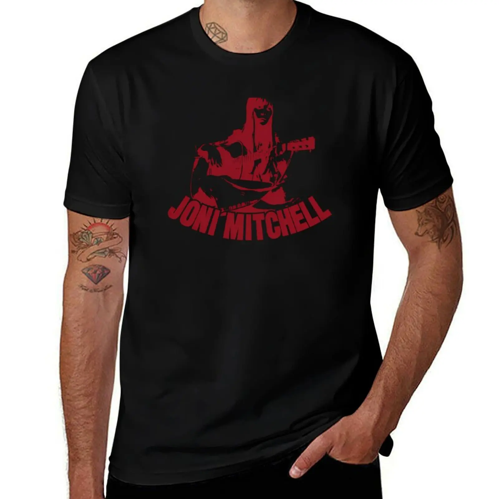 Красная футболка Joni Mitchell, повседневная модная футболка с принтом
