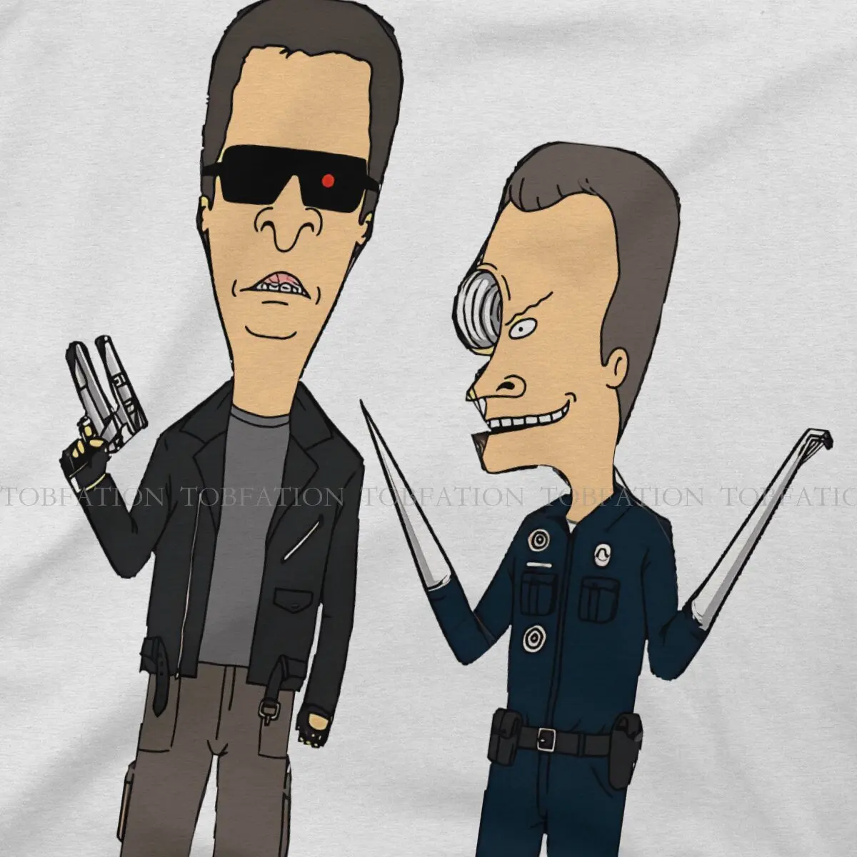 Beavis and Butthead Funny Man T800 and T1000 Tshirt Graphic Men Tops Vintage Alternative Summer Clothing 100% Cotton T Shirt