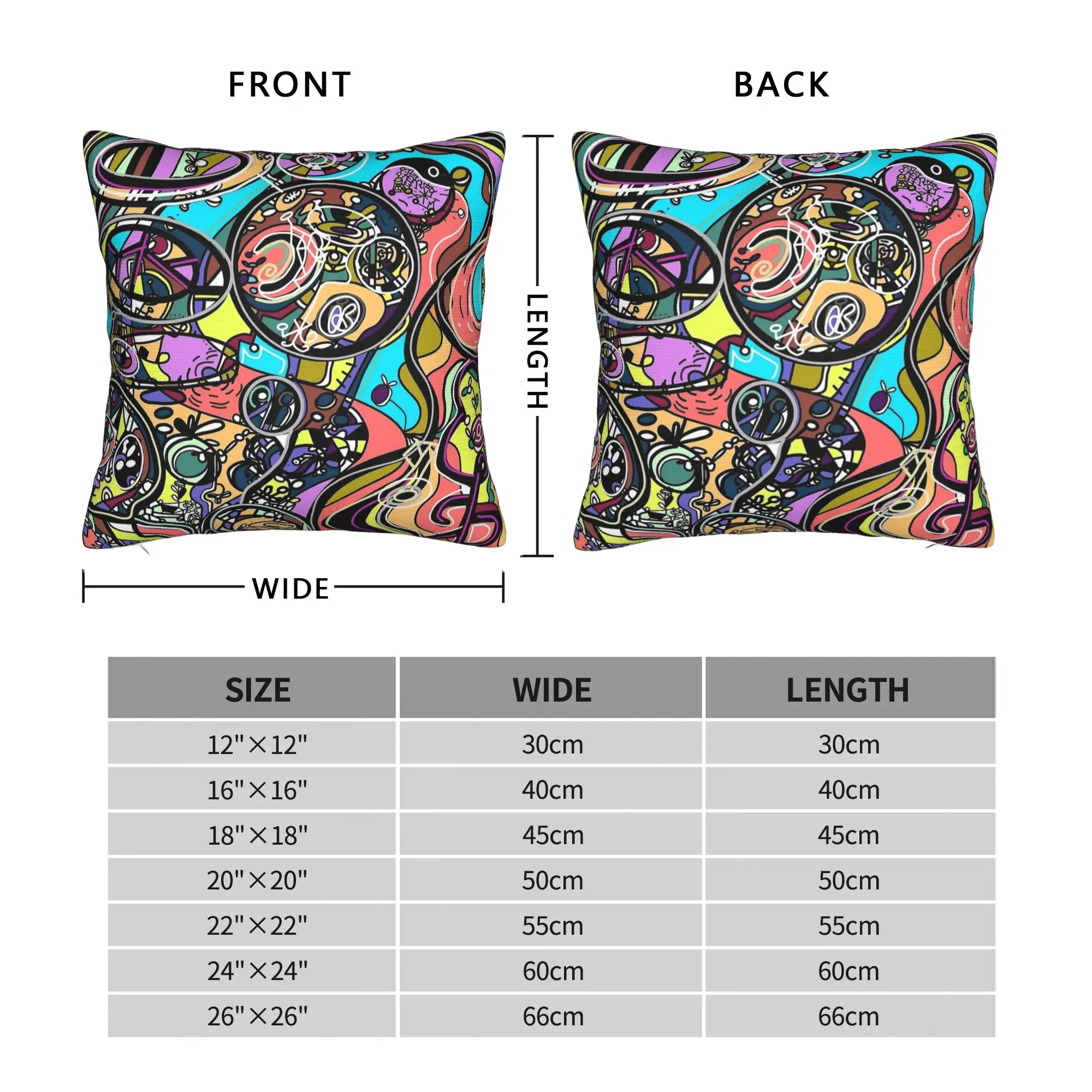 Pillow Cover Psychedelic Graffiti Hella Fine With Your Signs  Morden Pillow Case For Sofa Bedroom Home Decor Pillowcases