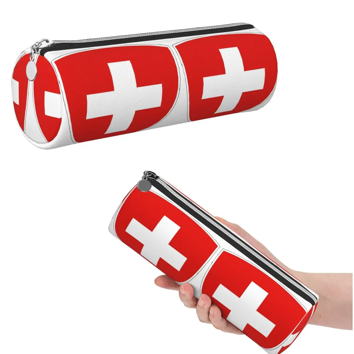 Coat Of Arms Of Switzerland Flag Pencil Case for Studen School Cylinder Pen Box Pencil Bag Pen Holder