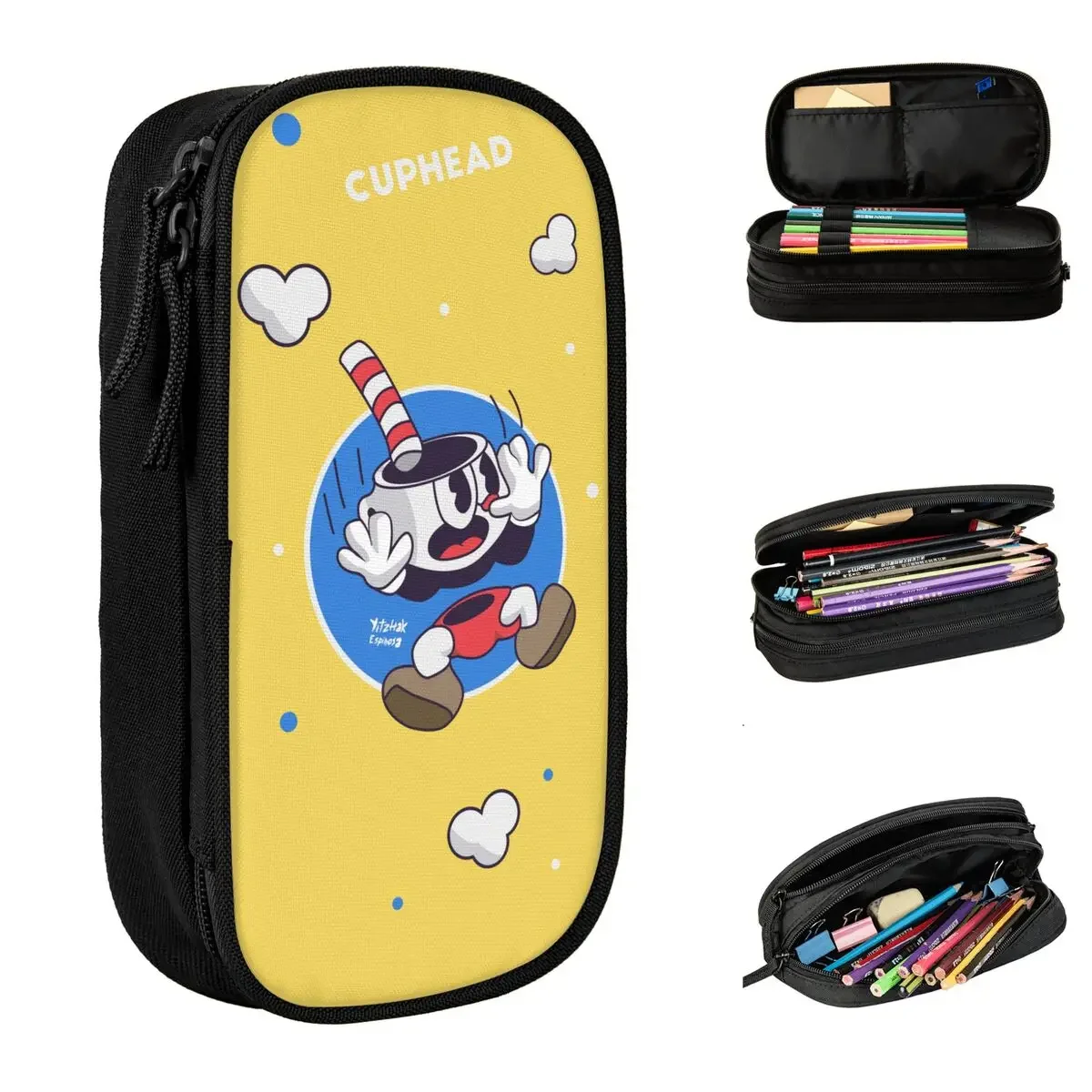 

Cuphead Game Pencil Case Pen Bag Girls Boys Big Capacity School Supplies Cosmetic Pencil Box