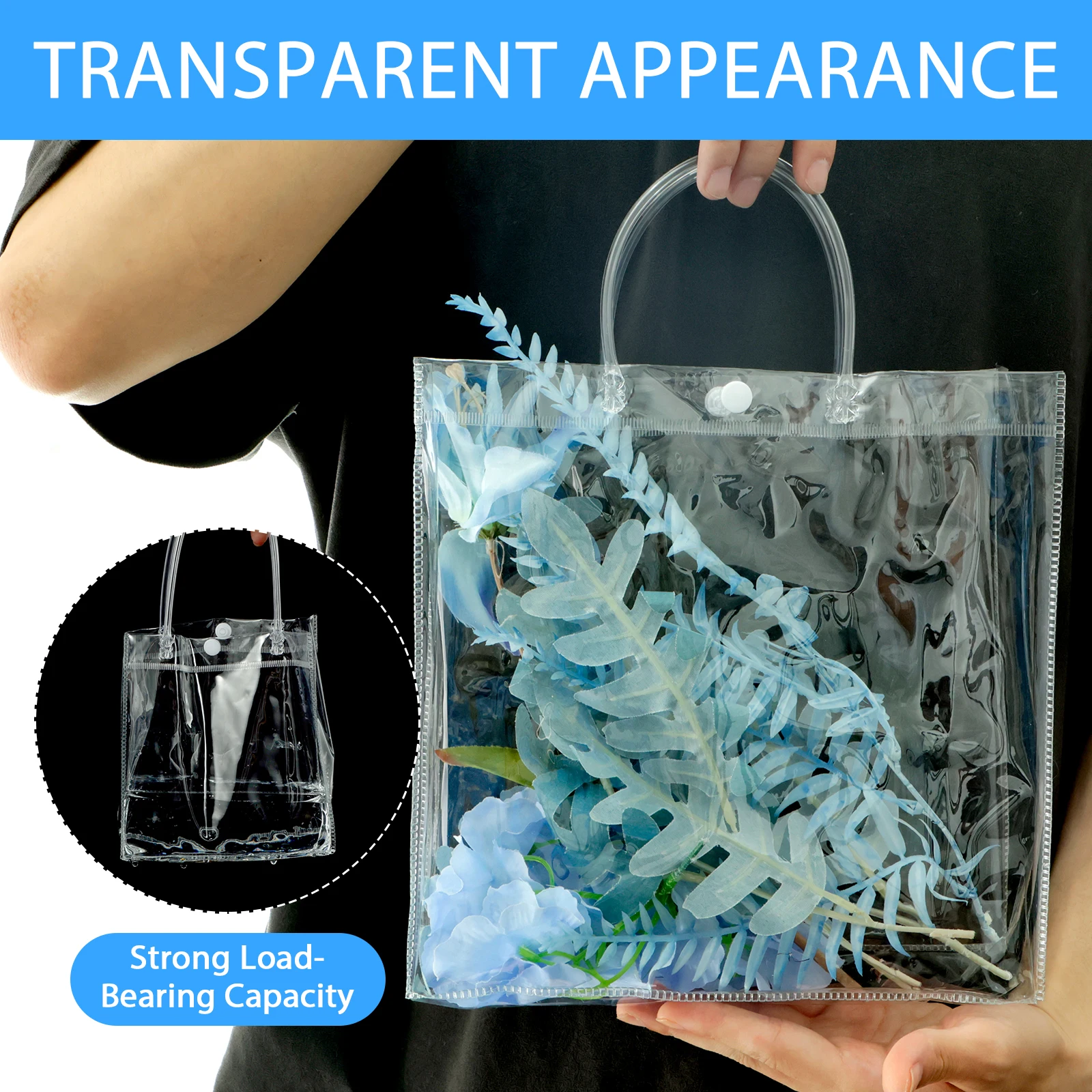 

20/30pcs Clear Gift Bags Waterproof Transparent Present Bags Reusable Gift Wrap Tote Bags With Handle For Party Birthday Wedding