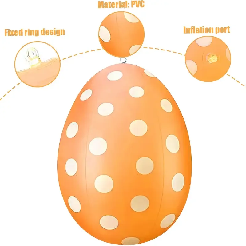 20 inch inflatable Easter egg decoration - the key to joyful festivals, colorful Easter egg decorations for courtyards, lawns, g