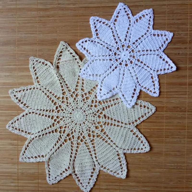 NEW Round flower cotton table place mat Cloth crochet dining placemat Christmas coaster kitchen Table decoration and accessories